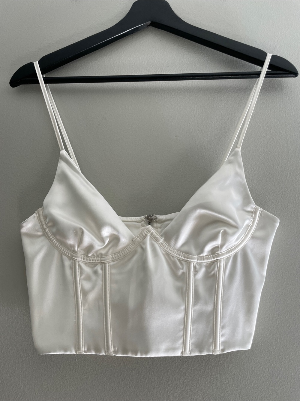 White Fox Boutique Ivory Satin Bustier Bralette